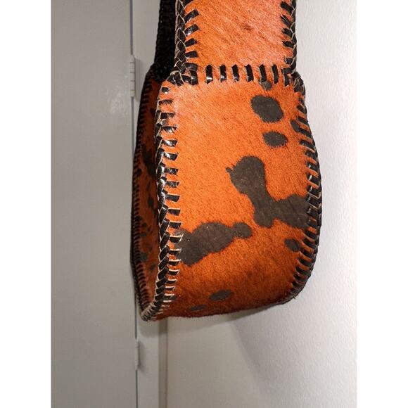 NEW Handmade Dyed Cowhide Leather Cossbody Purse Steer Cow Western Texas Univ - Picture 2 of 14